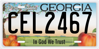 GA license plate CEL2467