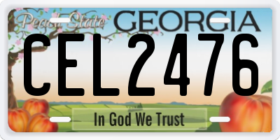 GA license plate CEL2476