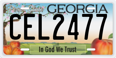 GA license plate CEL2477