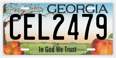 GA license plate CEL2479