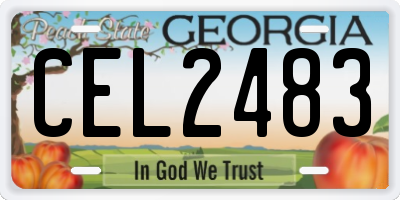 GA license plate CEL2483