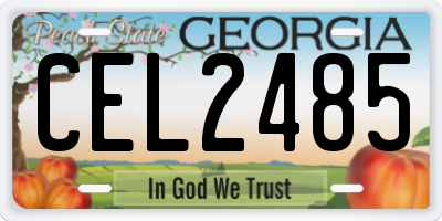 GA license plate CEL2485