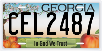 GA license plate CEL2487