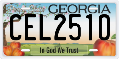 GA license plate CEL2510