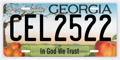 GA license plate CEL2522