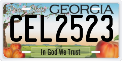 GA license plate CEL2523