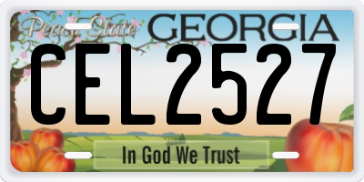GA license plate CEL2527