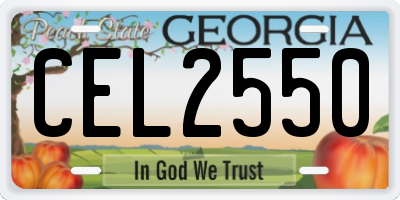 GA license plate CEL2550