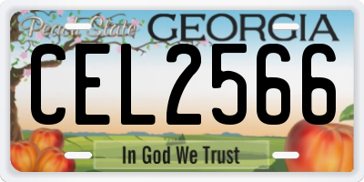 GA license plate CEL2566