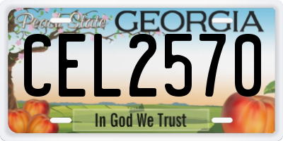GA license plate CEL2570