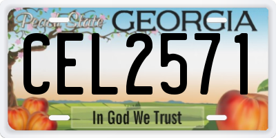 GA license plate CEL2571
