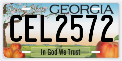 GA license plate CEL2572