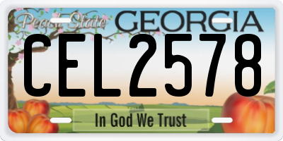GA license plate CEL2578