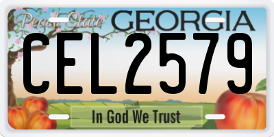 GA license plate CEL2579