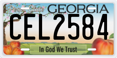 GA license plate CEL2584