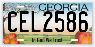 GA license plate CEL2586