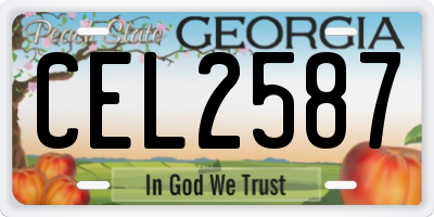 GA license plate CEL2587