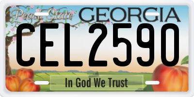 GA license plate CEL2590