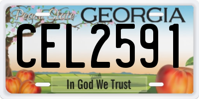 GA license plate CEL2591