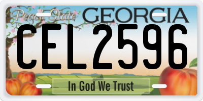 GA license plate CEL2596