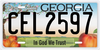 GA license plate CEL2597