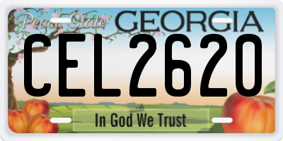 GA license plate CEL2620