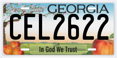 GA license plate CEL2622