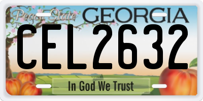 GA license plate CEL2632