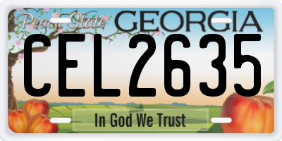 GA license plate CEL2635