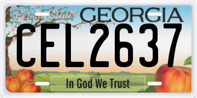 GA license plate CEL2637
