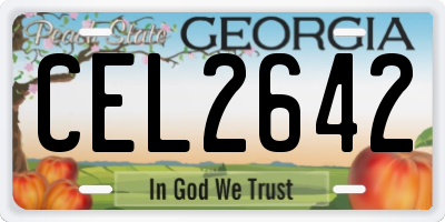 GA license plate CEL2642
