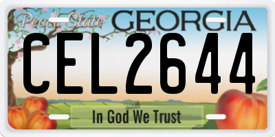 GA license plate CEL2644