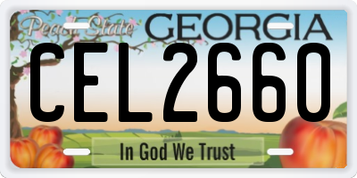 GA license plate CEL2660