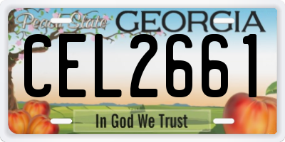 GA license plate CEL2661