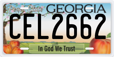 GA license plate CEL2662