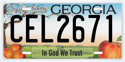 GA license plate CEL2671