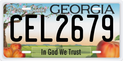 GA license plate CEL2679