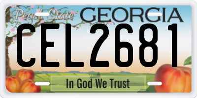 GA license plate CEL2681