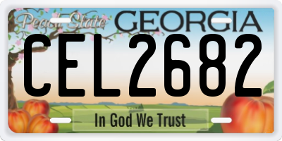 GA license plate CEL2682