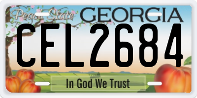 GA license plate CEL2684