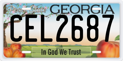 GA license plate CEL2687