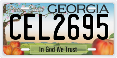 GA license plate CEL2695