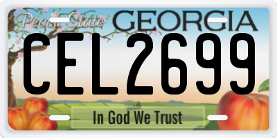 GA license plate CEL2699