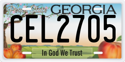 GA license plate CEL2705