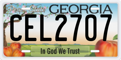 GA license plate CEL2707