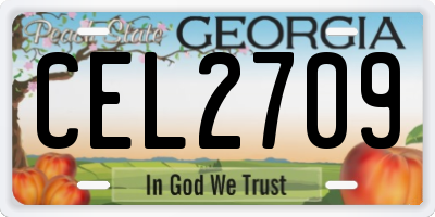 GA license plate CEL2709