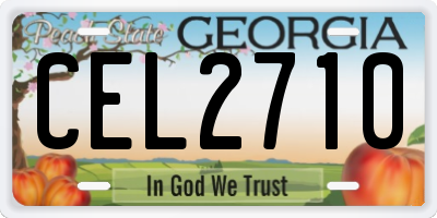 GA license plate CEL2710