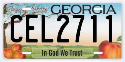 GA license plate CEL2711