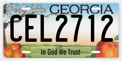 GA license plate CEL2712