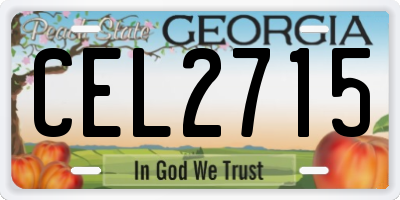 GA license plate CEL2715